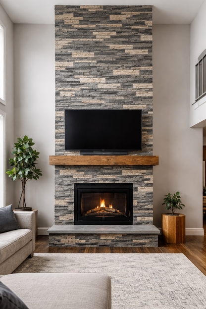 Faux Stone Wall Panels: Sahara Black